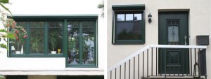 WIRUS Kunststoff-Fenster Thermo 90 | Rahmen: 6-Kammer-System, 90 mm Bautiefe, Uf-Wert 1,0W/m²K | Glas: 3-fach-Wärmeschutz-Glas, Ug-Wert 0,6 W/m²K, WK-2 Beschlag | WIRUS Haustür Thermo Top, 84 mm Bautiefe, thermisch getrenntes Aluminium-Profil, 3-fach Verglasung mit Verbundsicherheitsglas außen, Edelstahl-Garnitur | Montage: RAL-Montage