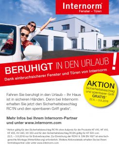 Internorm - Beruhigt in den Urlaub!